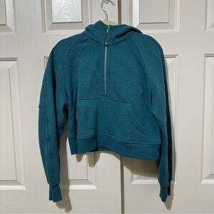 Lululemon Scuba Oversized 1/2 Zip Hoodie Heathered Desert Teal Size XS/S EUC